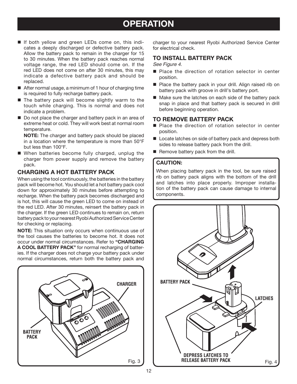 Operation | Ryobi P200 User Manual | Page 12 / 20