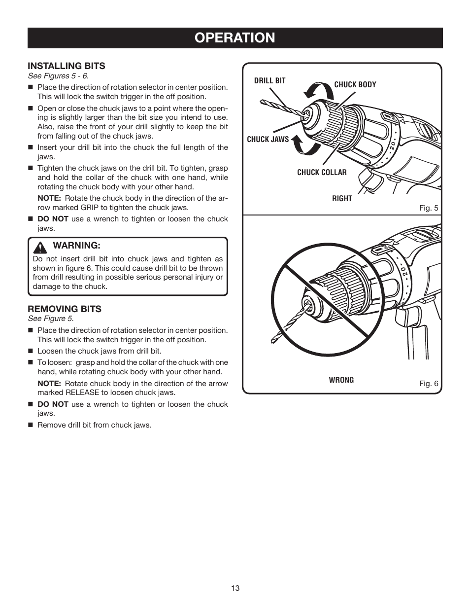 Operation | Ryobi P200 User Manual | Page 13 / 20