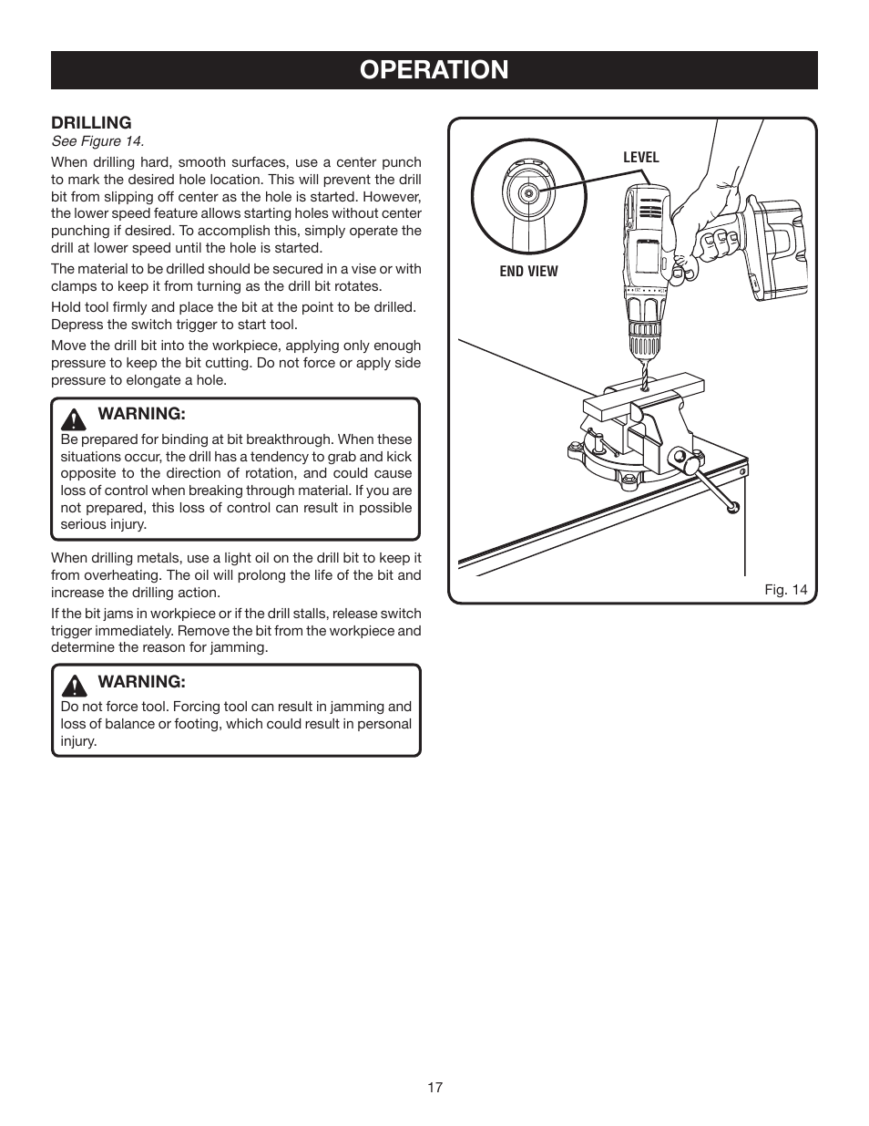 Operation | Ryobi P200 User Manual | Page 17 / 20