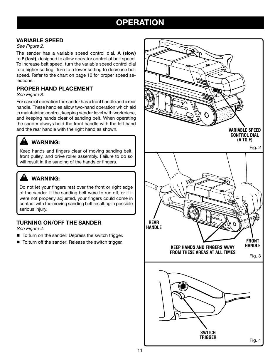 Operation | Ryobi BE321VS User Manual | Page 11 / 18
