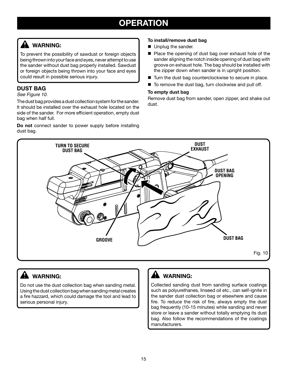 Operation | Ryobi BE321VS User Manual | Page 15 / 18