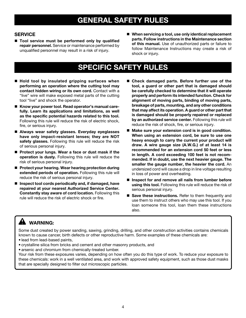 General safety rules specific safety rules | Ryobi BE321VS User Manual | Page 4 / 18