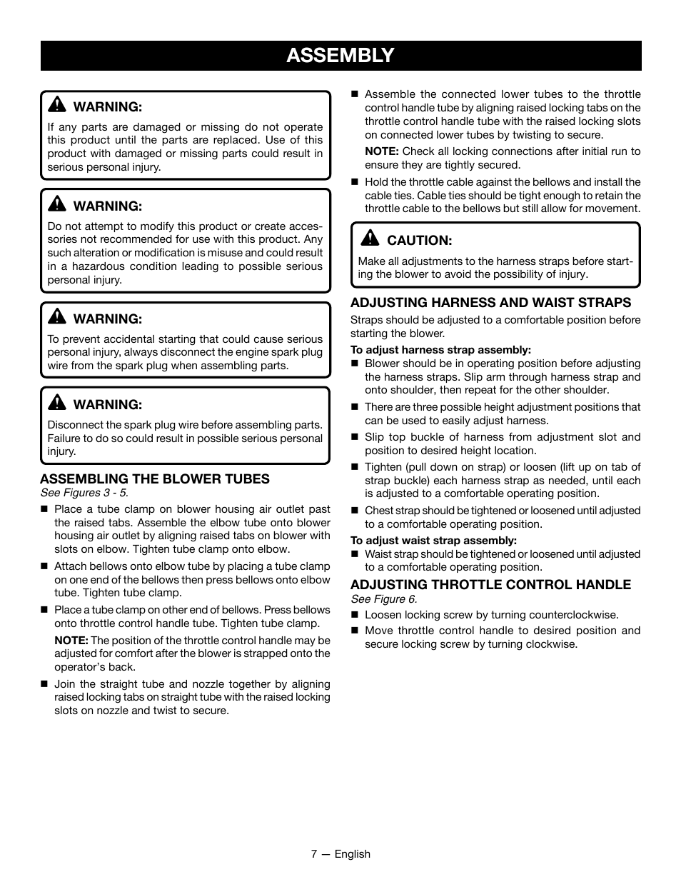 Assembly | Ryobi RY09800 User Manual | Page 8 / 45