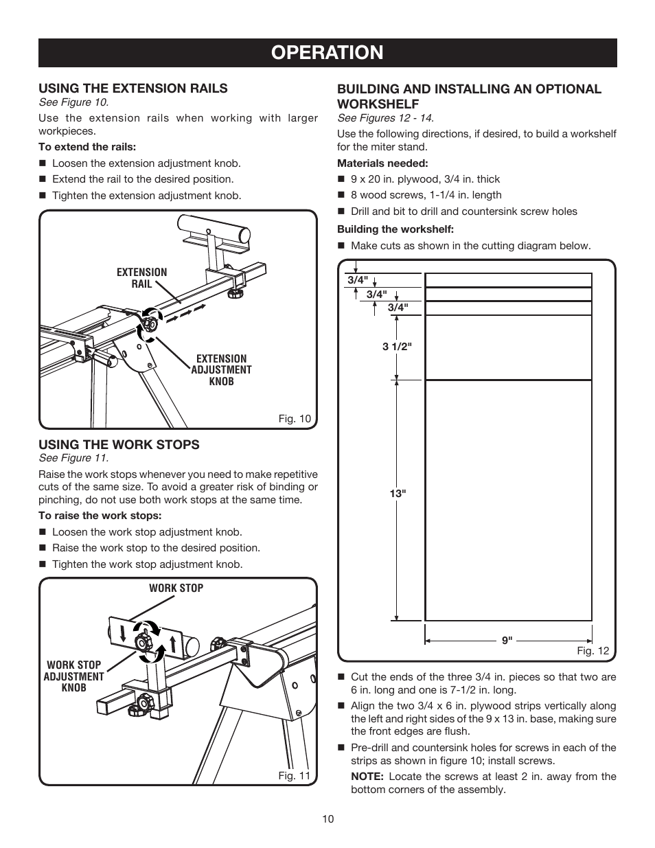 Operation | Ryobi A18MS01 User Manual | Page 10 / 12