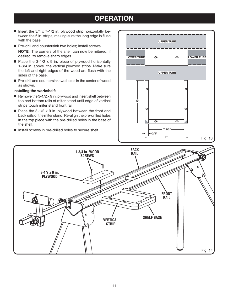 Operation | Ryobi A18MS01 User Manual | Page 11 / 12