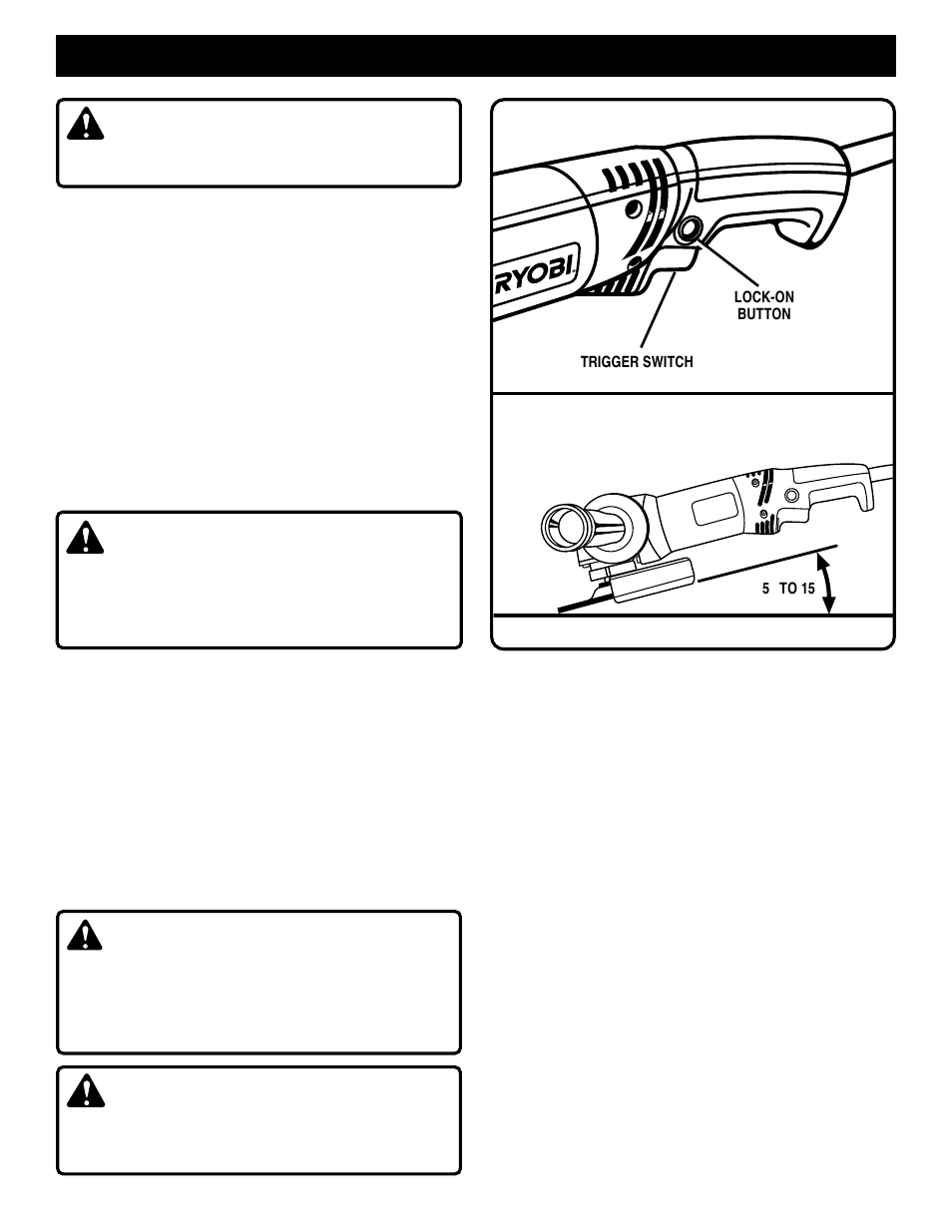 Operation, Caution, Danger | Warning | Ryobi AG450 User Manual | Page 11 / 14