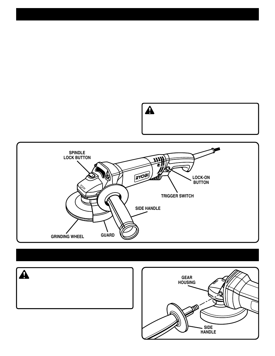 Features, Assembly, Warning | Ryobi AG450 User Manual | Page 8 / 14