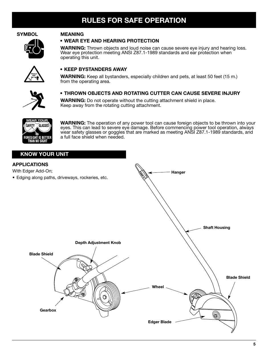 Rules for safe operation | Ryobi LE720r User Manual | Page 5 / 10