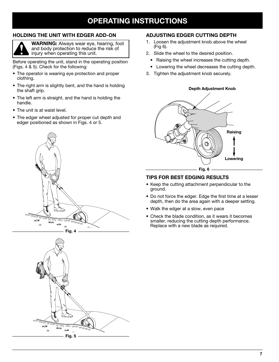 Operating instructions | Ryobi LE720r User Manual | Page 7 / 10