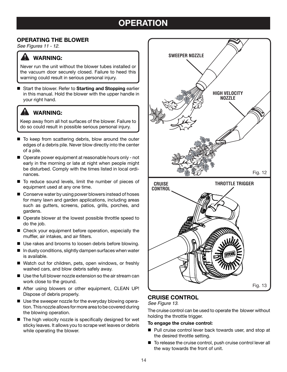 Operation | Ryobi RY08554 User Manual | Page 14 / 22