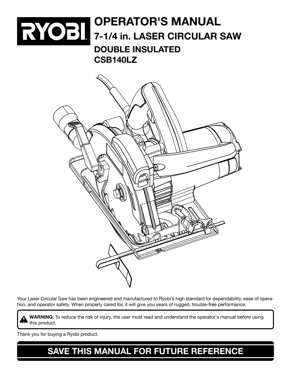 Ryobi csb140lz User Manual | 24 pages