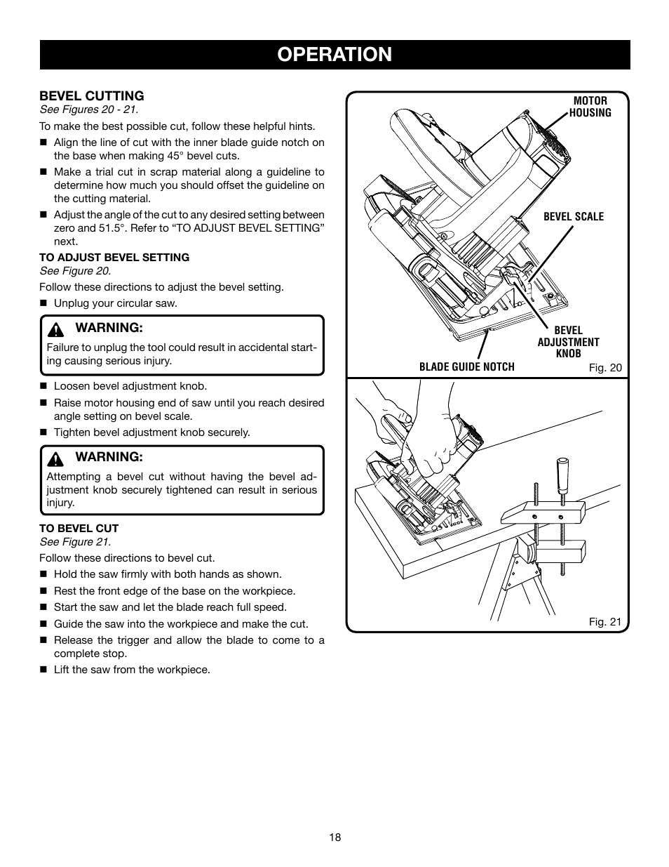 Operation | Ryobi csb140lz User Manual | Page 18 / 24