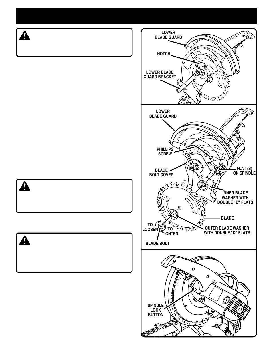 Assembly, Warning, Caution | Ryobi TS230 User Manual | Page 13 / 28