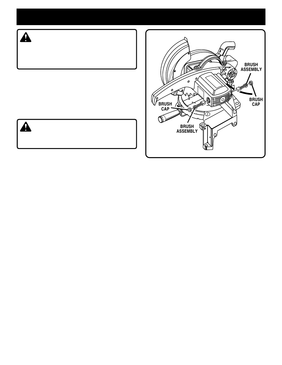 Maintenance, Warning, Brush replacement | Ryobi TS230 User Manual | Page 26 / 28