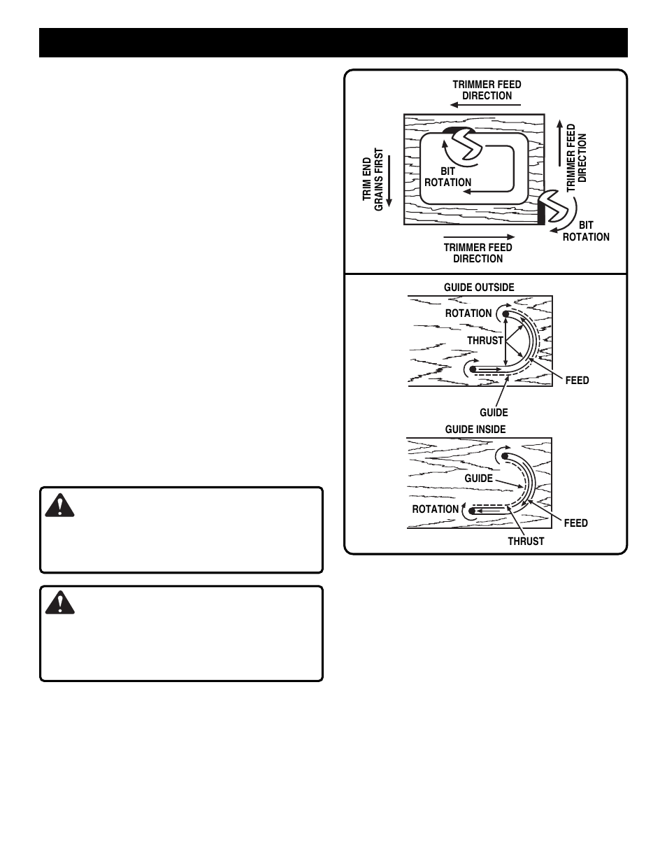 Operation, Caution, Warning | Ryobi TR30 User Manual | Page 11 / 14