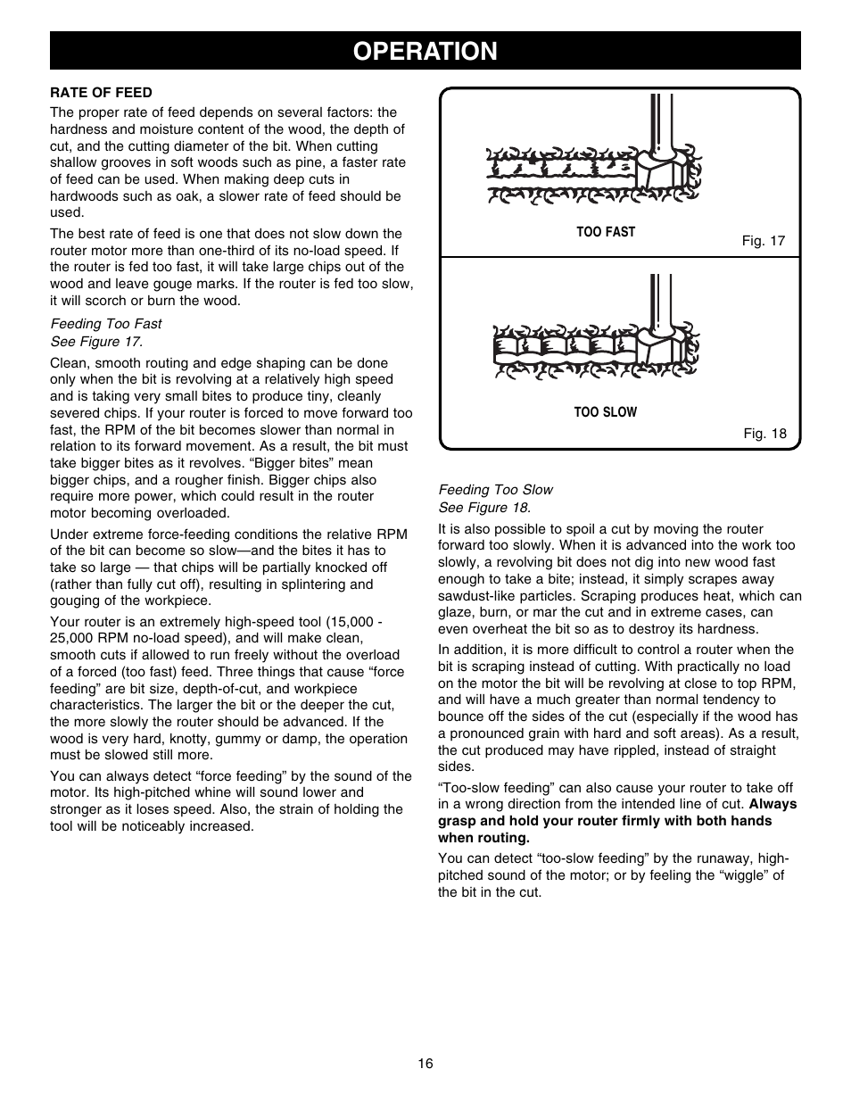 Operation | Ryobi RE1802M User Manual | Page 16 / 24