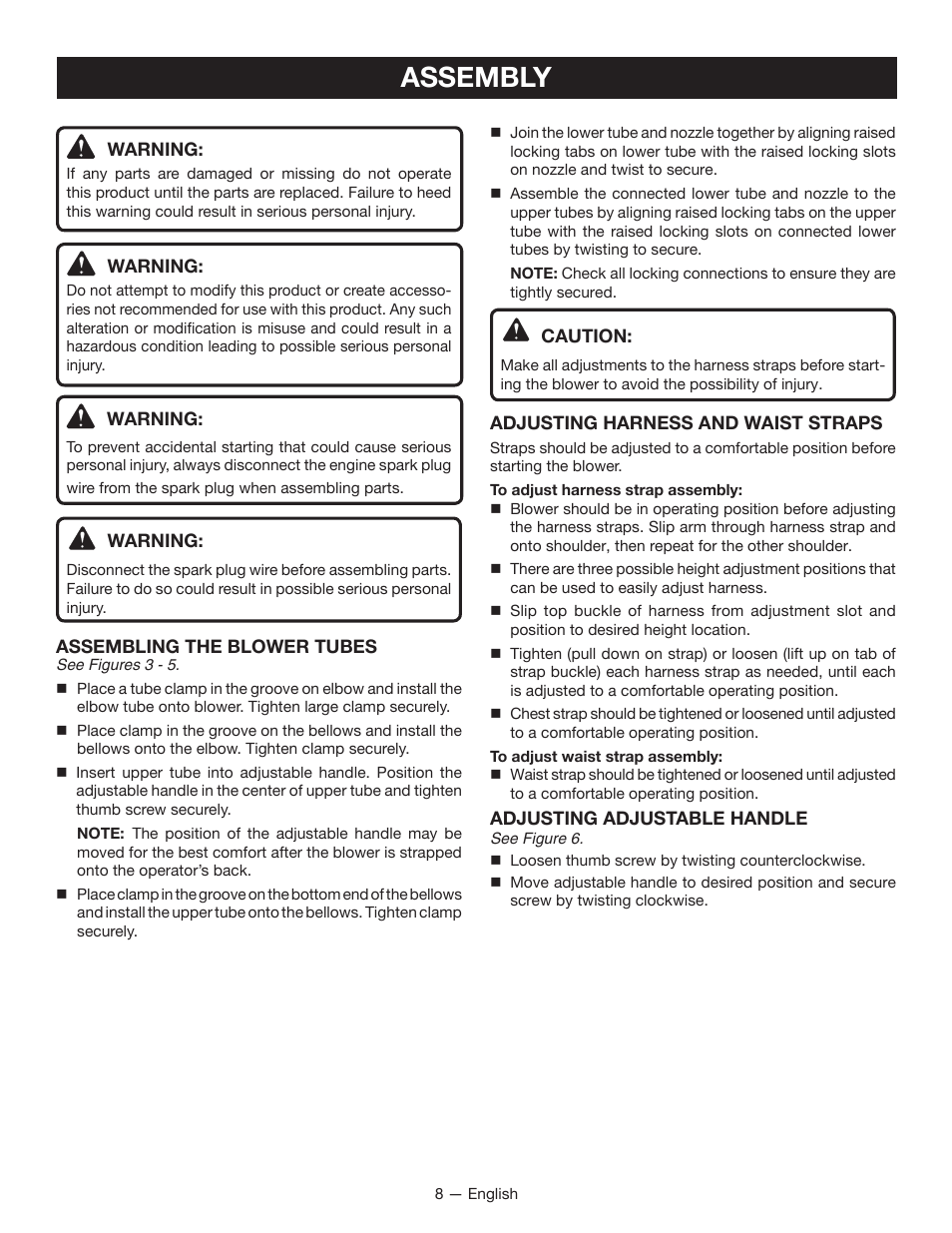 Assembly | Ryobi RY09600 User Manual | Page 10 / 50