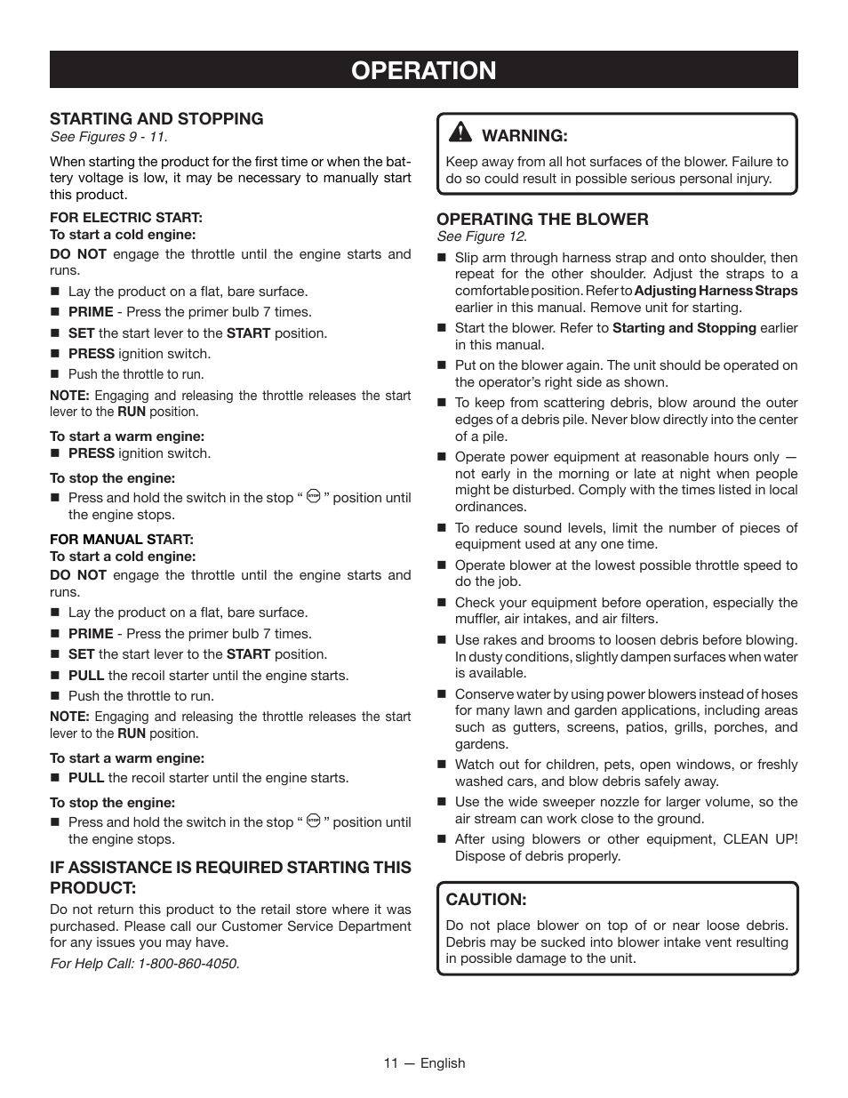 Operation | Ryobi RY09600 User Manual | Page 13 / 50
