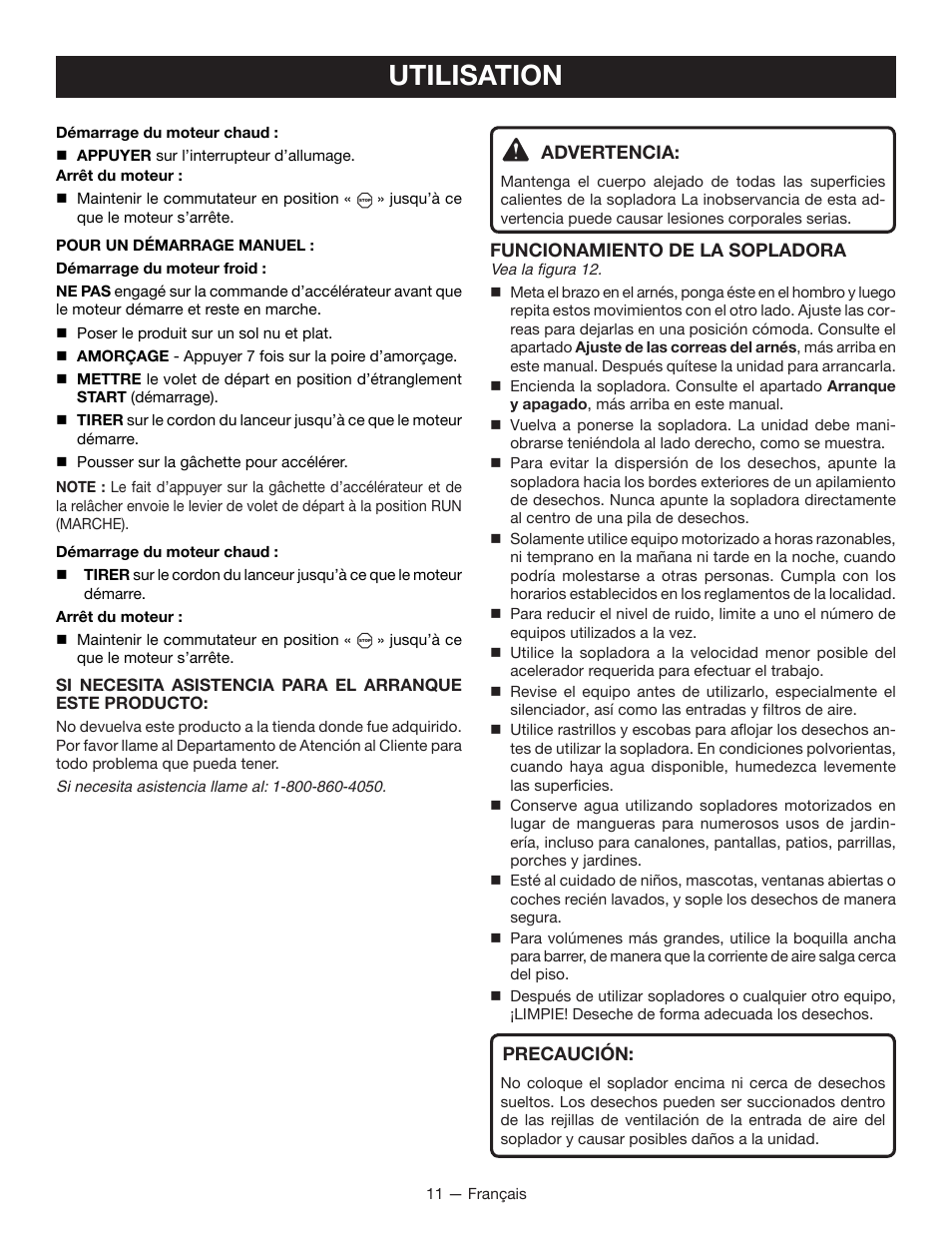 Utilisation | Ryobi RY09600 User Manual | Page 27 / 50