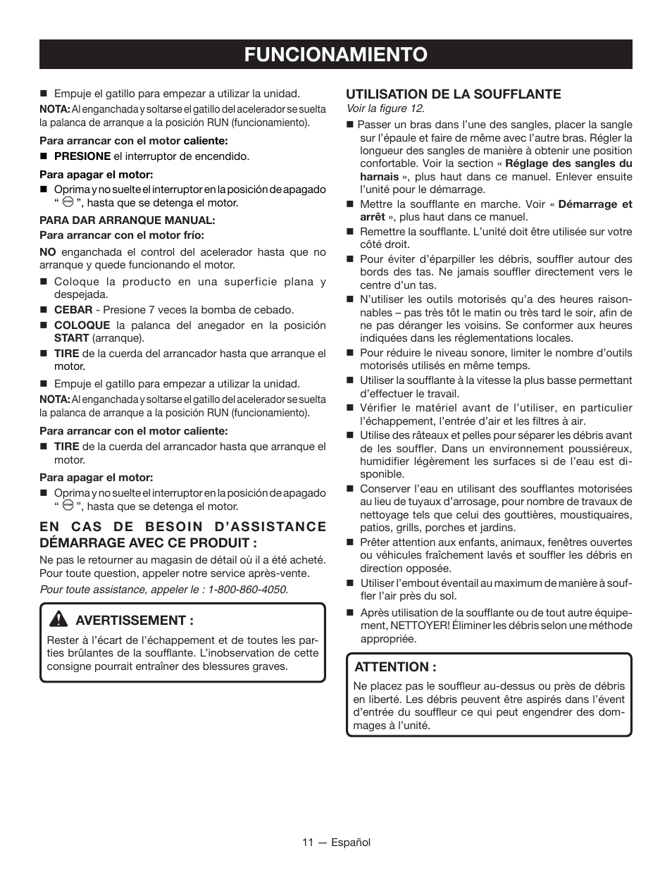 Funcionamiento | Ryobi RY09600 User Manual | Page 41 / 50