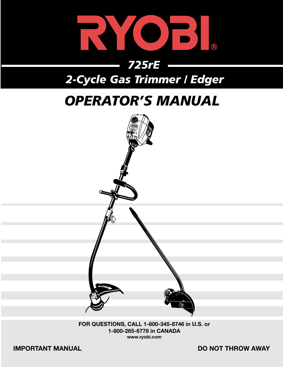 Ryobi 725rE User Manual | 28 pages