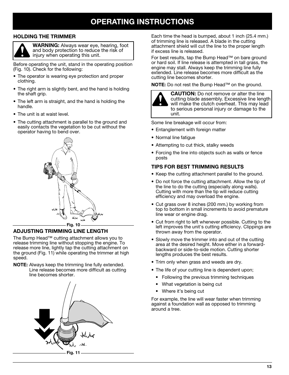 Operating instructions | Ryobi 725rE User Manual | Page 13 / 28