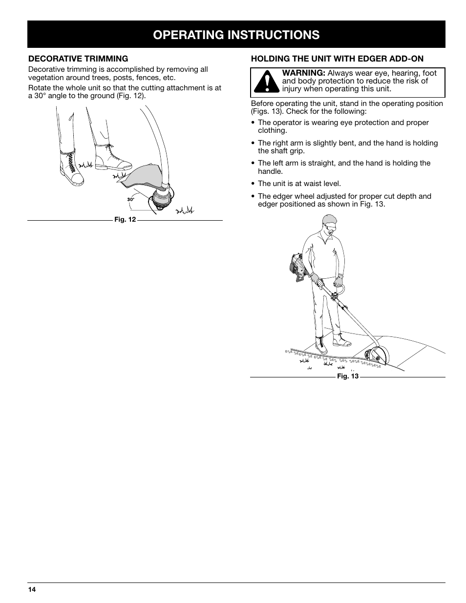 Operating instructions | Ryobi 725rE User Manual | Page 14 / 28