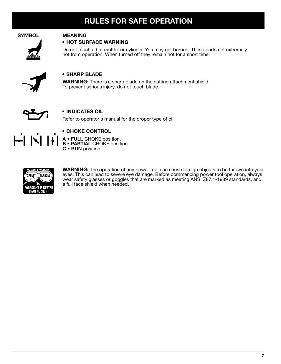 Rules for safe operation | Ryobi 725rE User Manual | Page 7 / 28