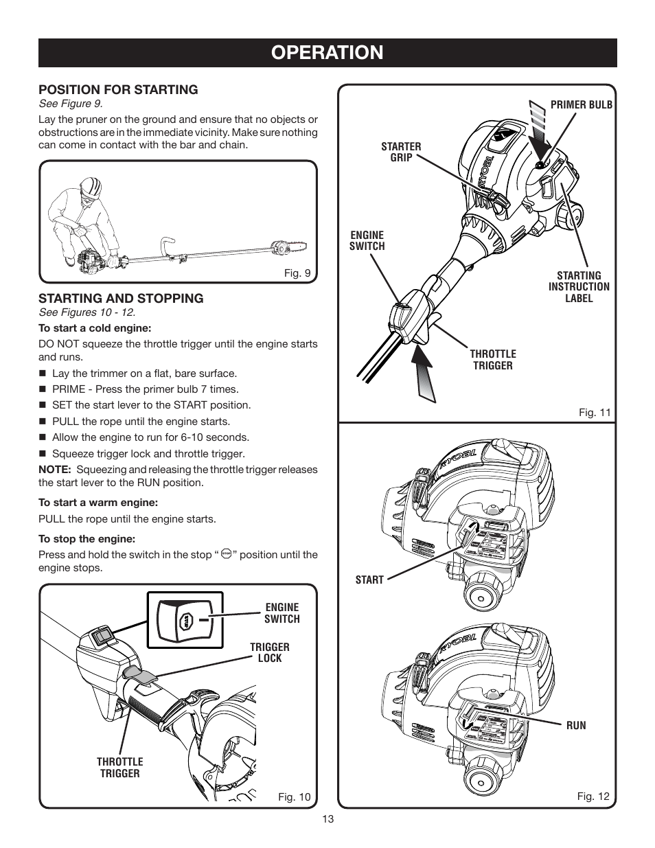 Operation | Ryobi RY52504 User Manual | Page 13 / 24