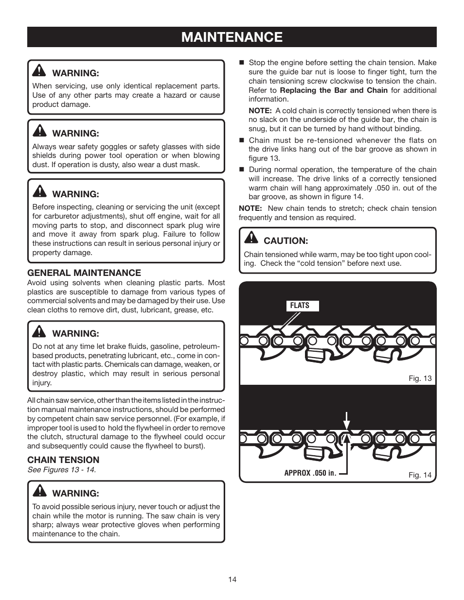 Maintenance | Ryobi RY52504 User Manual | Page 14 / 24