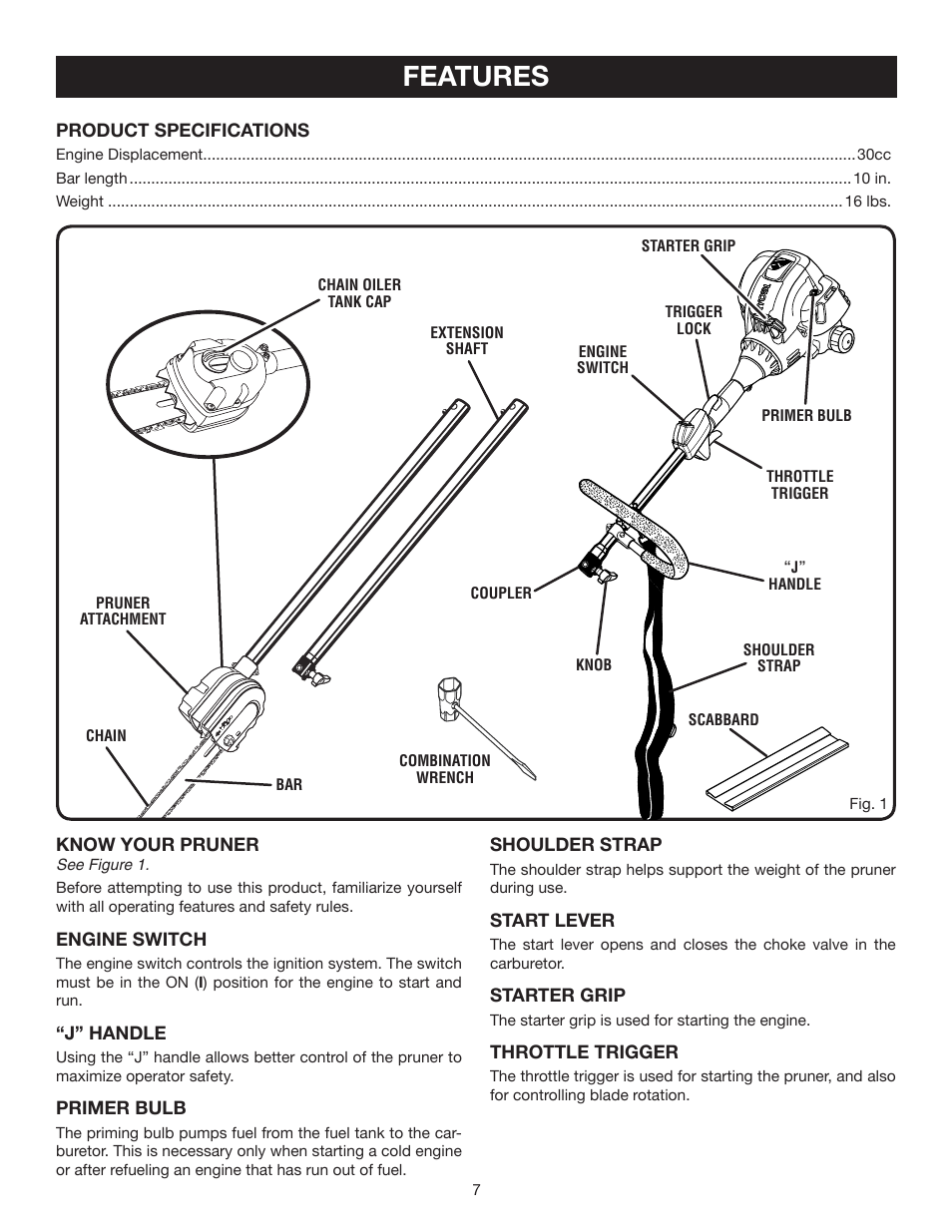 Features | Ryobi RY52504 User Manual | Page 7 / 24