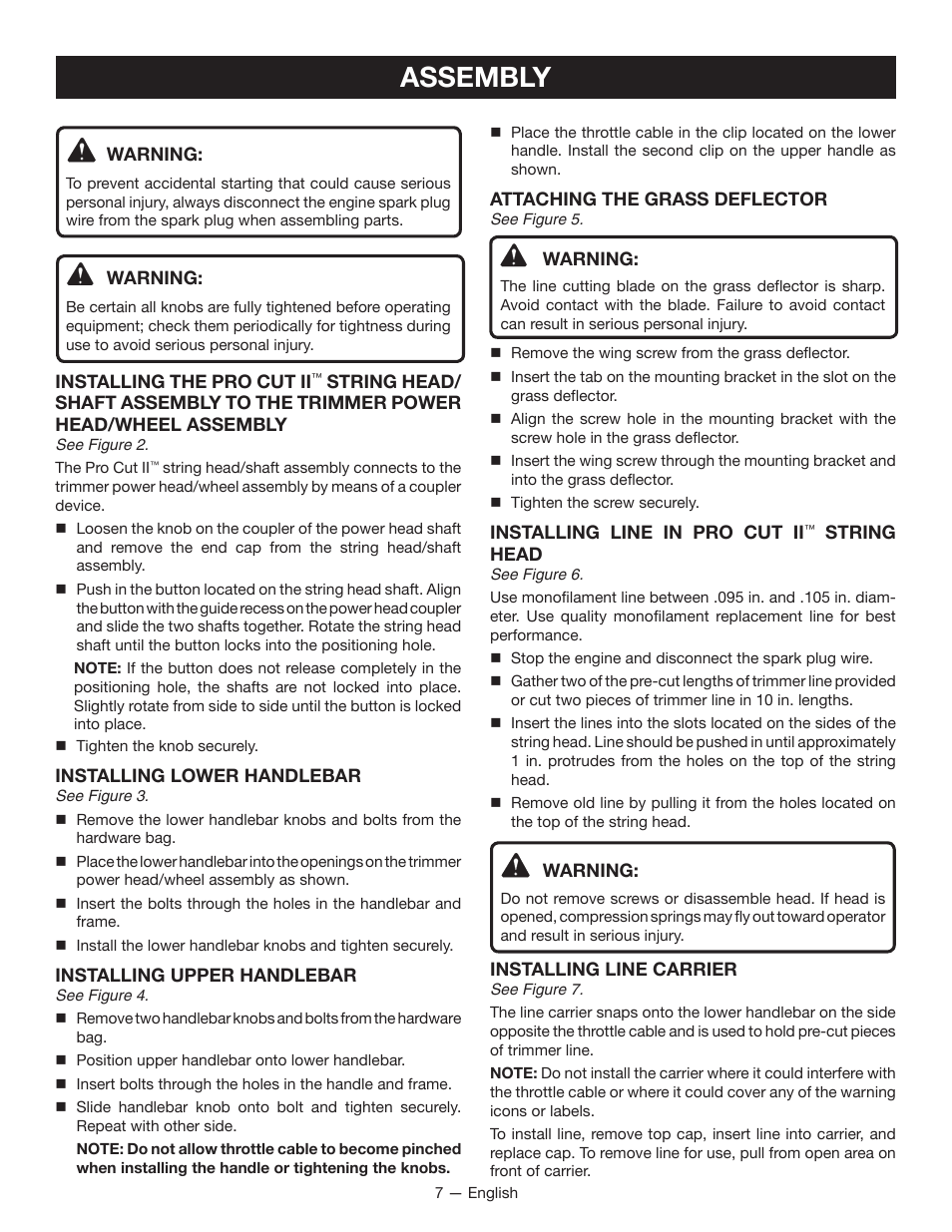 Assembly | Ryobi RY13010 User Manual | Page 11 / 44