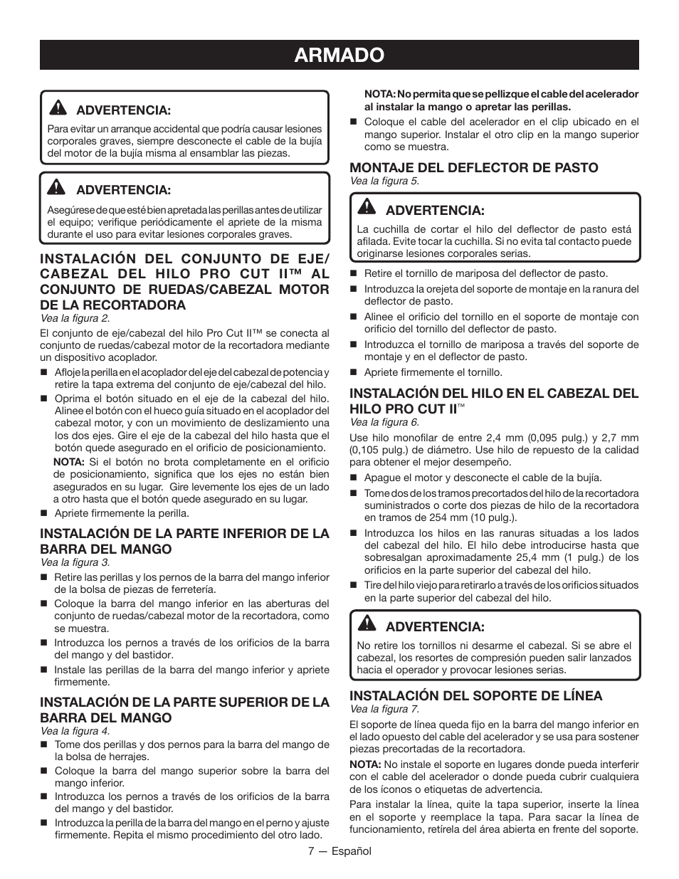 Armado | Ryobi RY13010 User Manual | Page 35 / 44