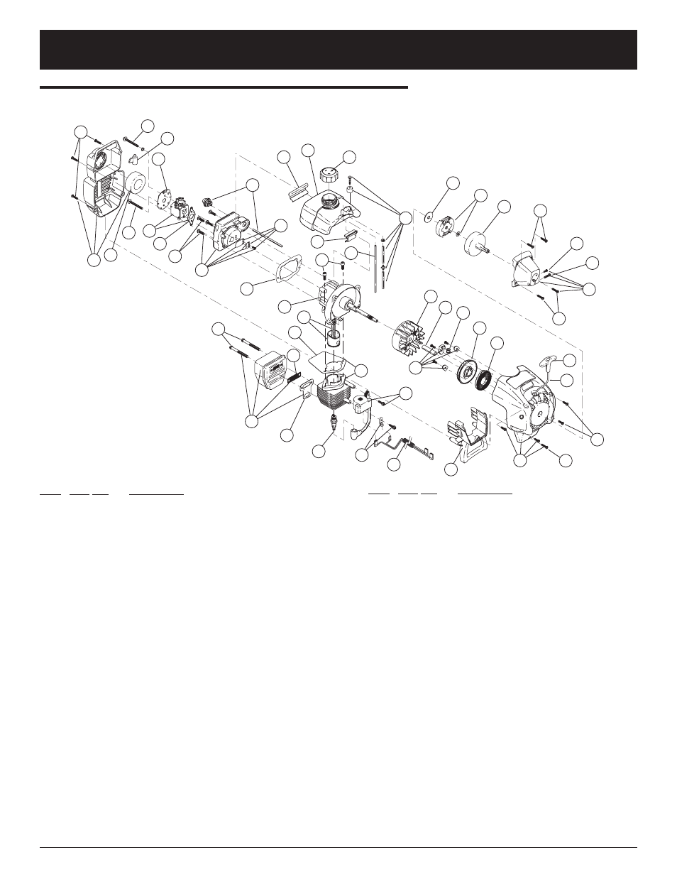 Parts list, Engine parts - model 780r 2-cycle gas trimmer | Ryobi 790r User Manual | Page 74 / 76