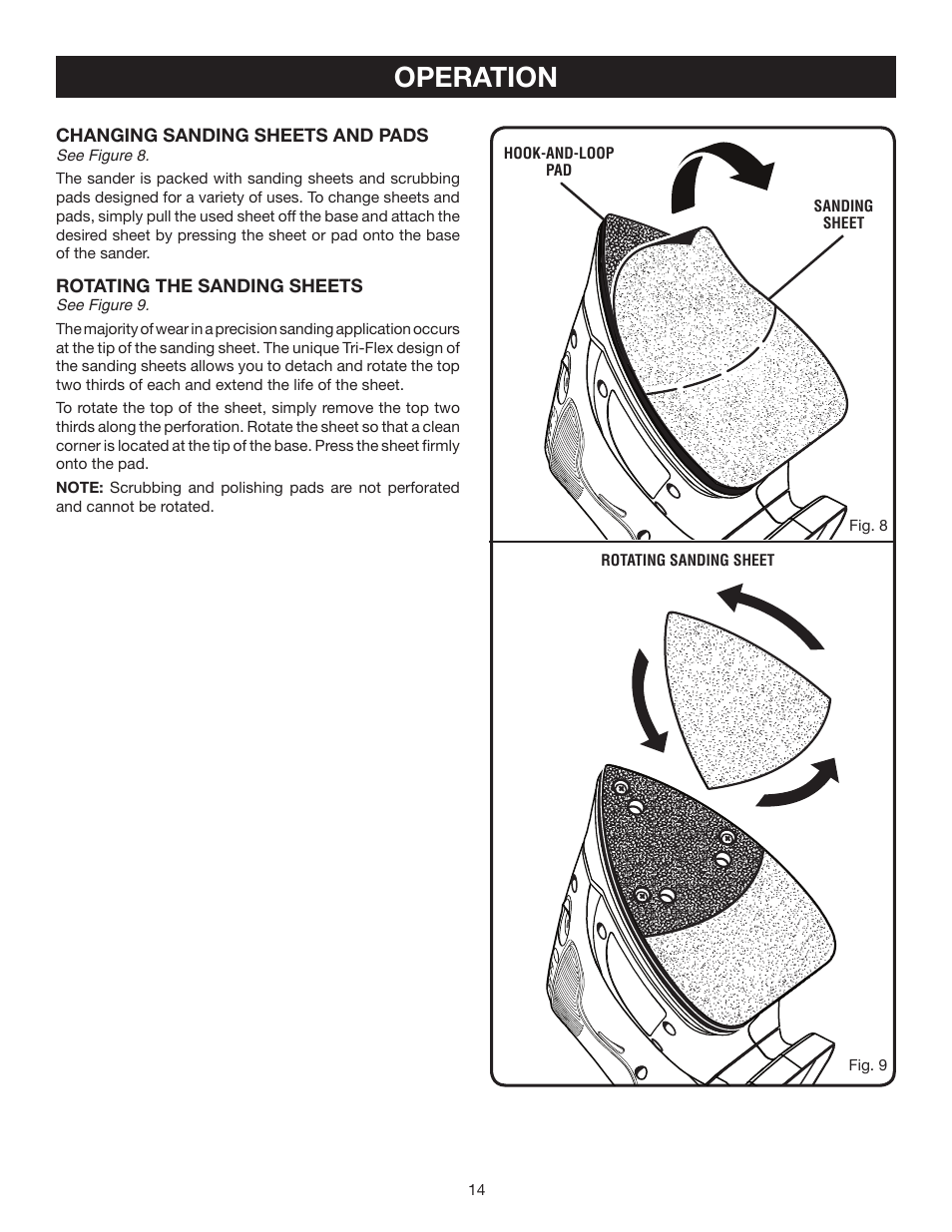 Operation | Ryobi P400 User Manual | Page 14 / 16