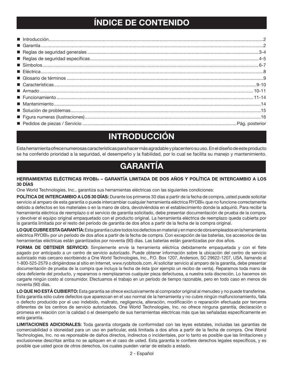 Ryobi YN301PL1 User Manual | Page 30 / 48