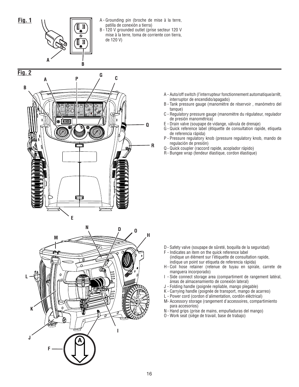 Fig. 1 fig. 2 | Ryobi YN301PL1 User Manual | Page 44 / 48