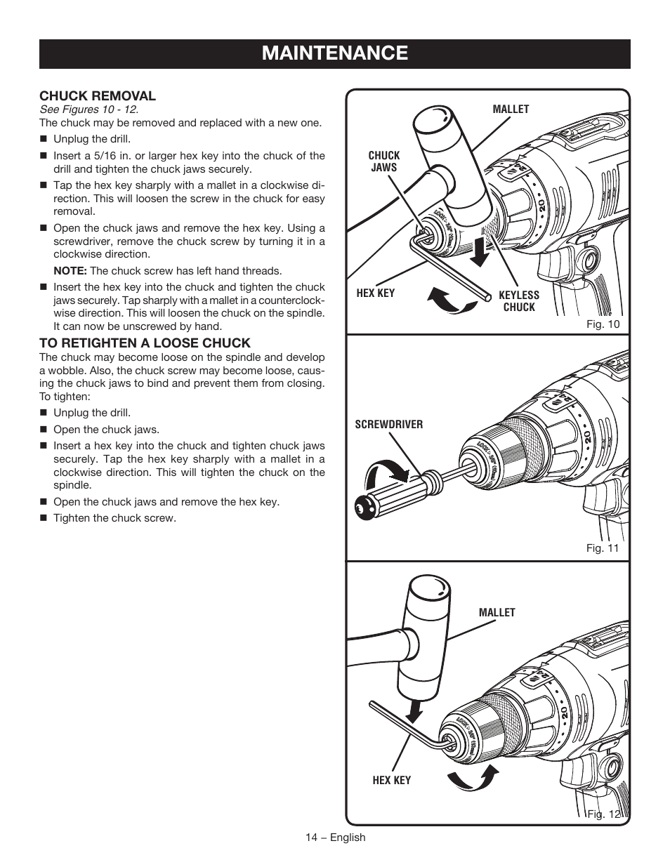 Maintenance | Ryobi D46CK User Manual | Page 14 / 16