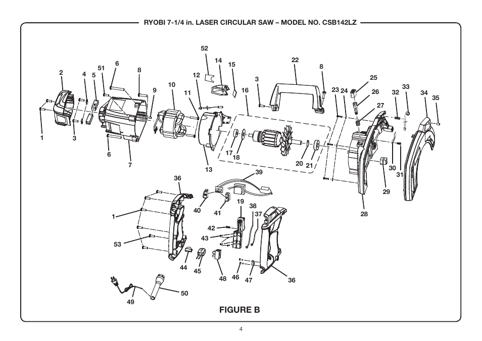 Figure b | Ryobi CSB142LZ User Manual | Page 4 / 6