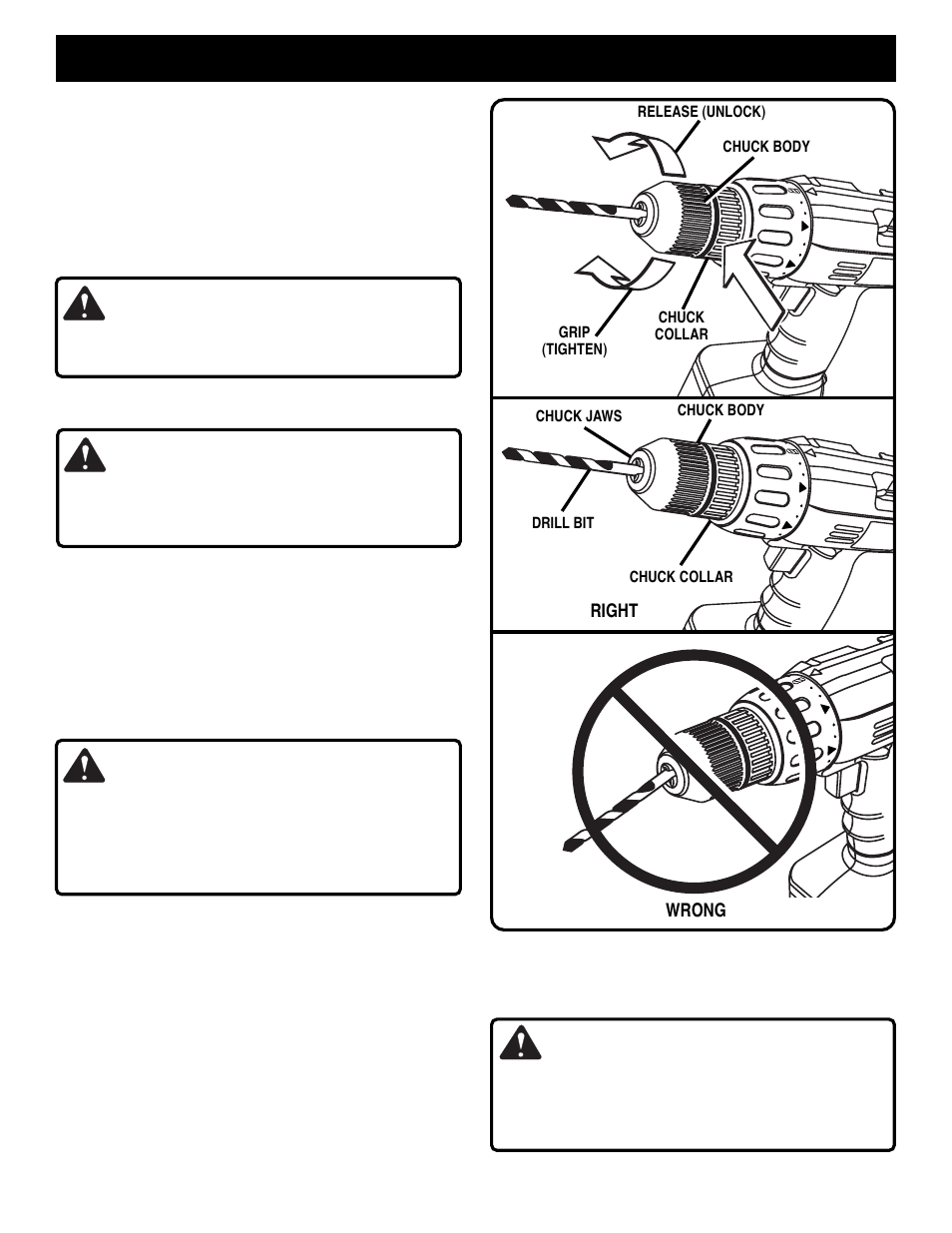 Operation, Warning, Caution | Ryobi RY1201 User Manual | Page 9 / 14