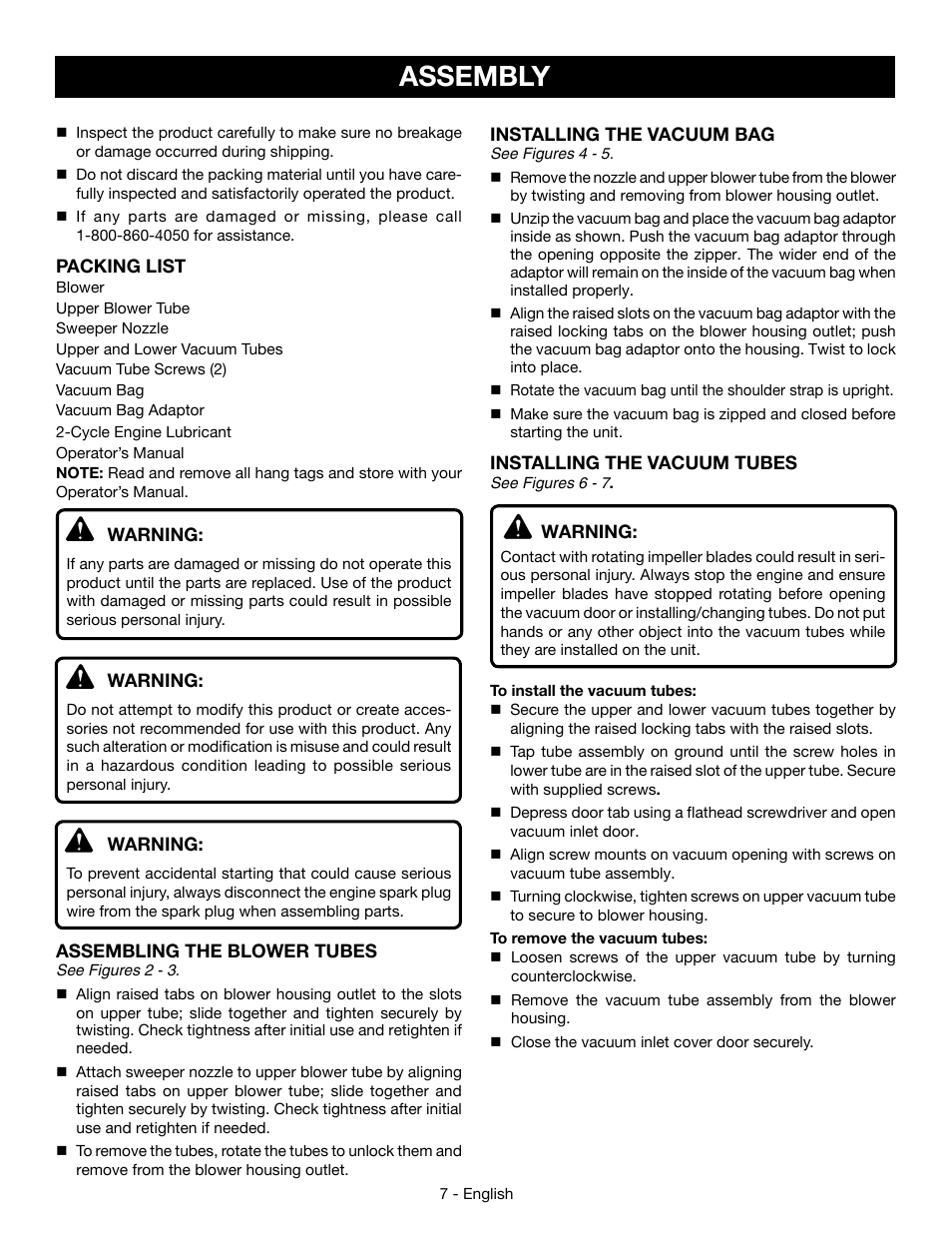 Assembly | Ryobi RY09053 User Manual | Page 9 / 42