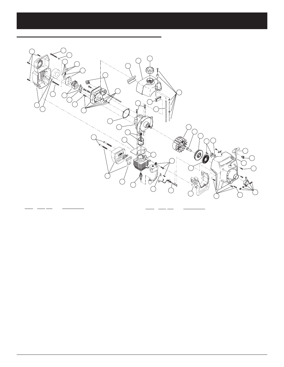 Parts list, Engine parts - ryobi 700r 2-cycle gas trimmer | Ryobi 700r User Manual | Page 62 / 64
