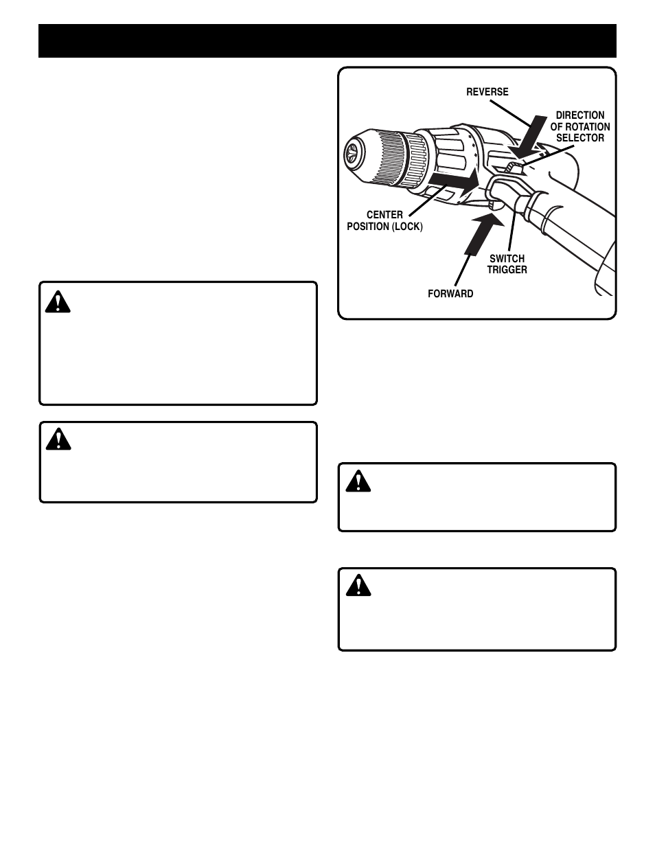 Operation, Warning, Caution | Ryobi HP61 User Manual | Page 7 / 14