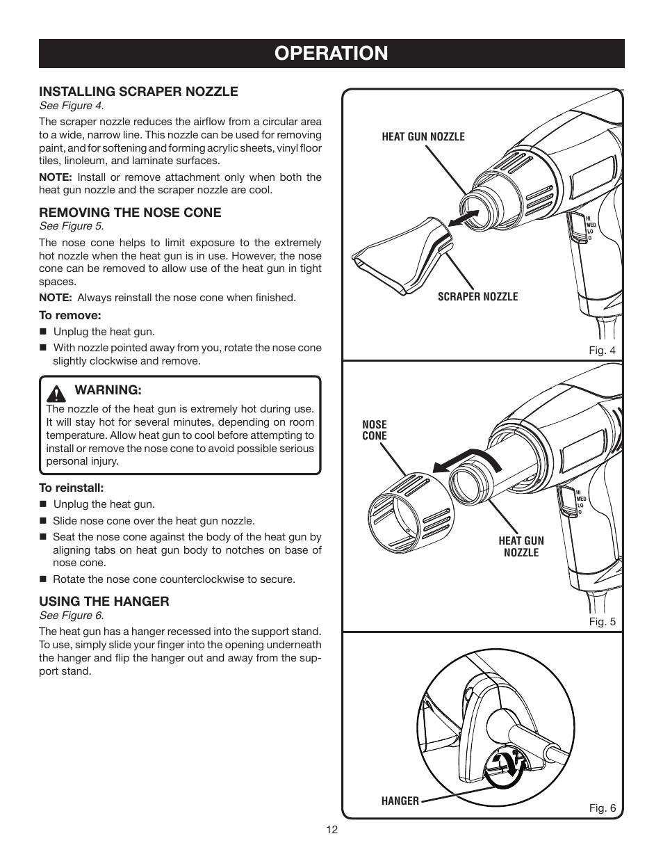 Operation | Ryobi HG300 User Manual | Page 12 / 14