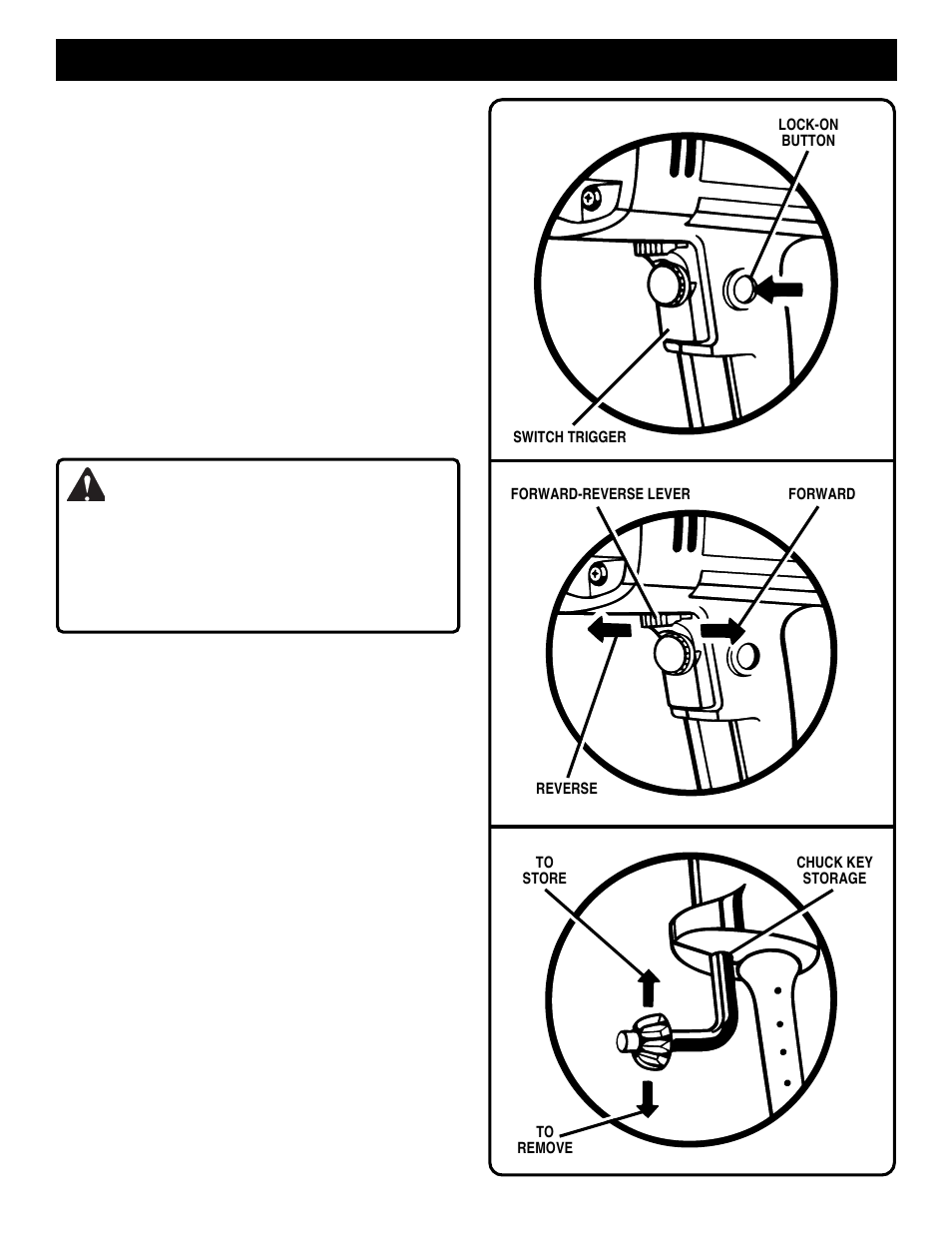 Operation, Warning | Ryobi D50VSR User Manual | Page 6 / 12