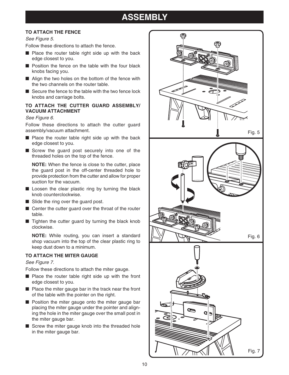 Assembly | Ryobi RT101 User Manual | Page 10 / 18