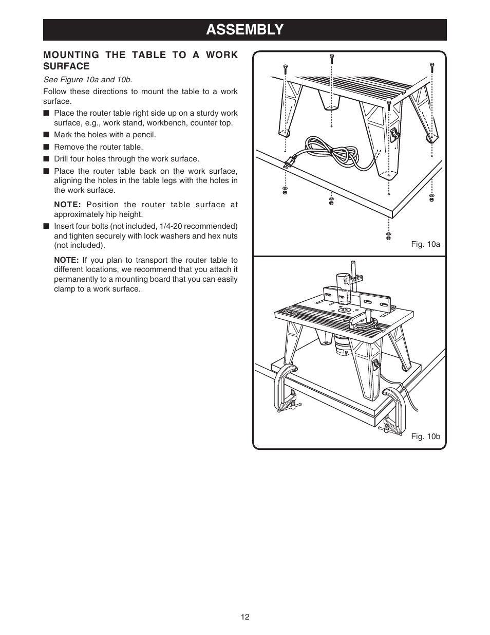 Assembly | Ryobi RT101 User Manual | Page 12 / 18