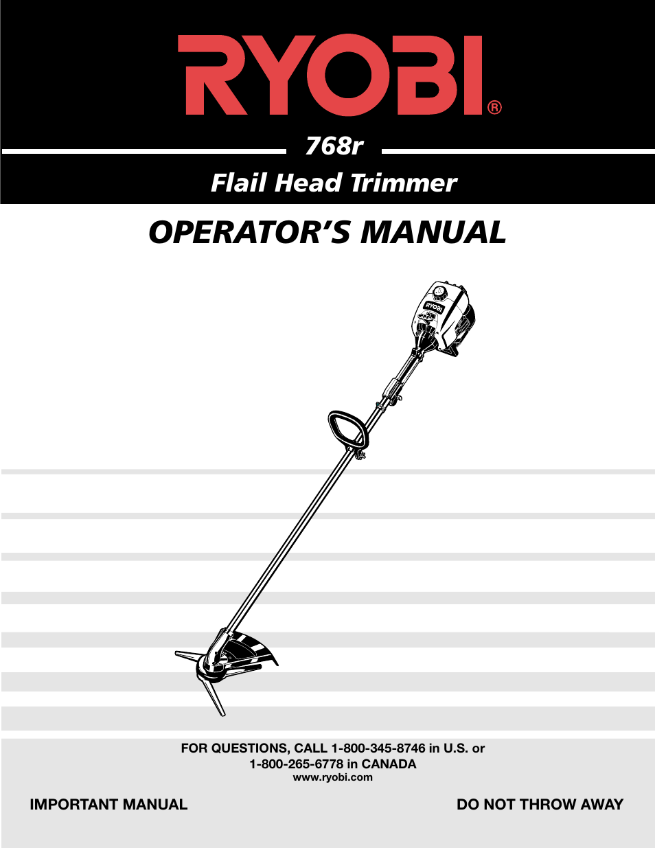 Ryobi 768r User Manual | 24 pages