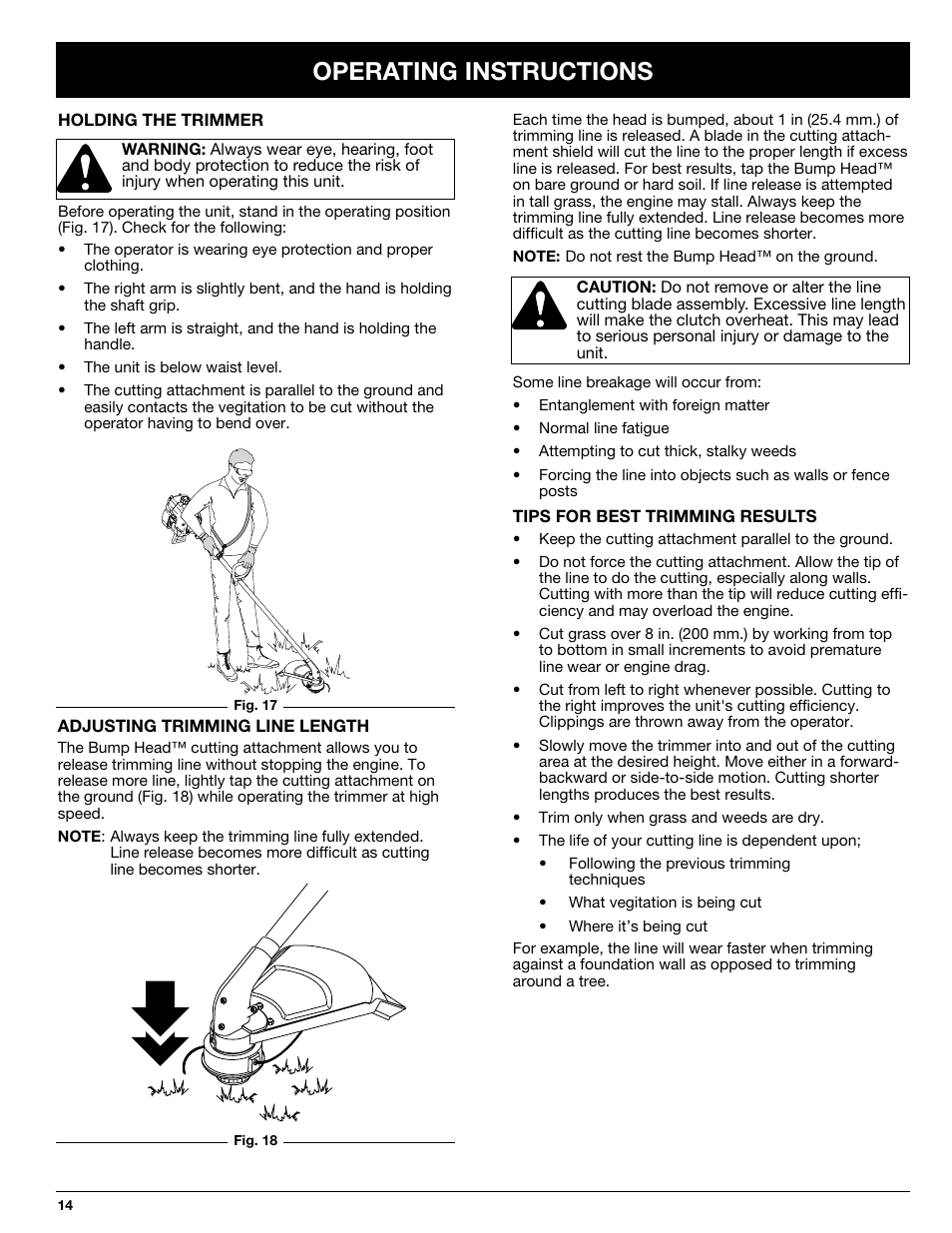 Operating instructions | Ryobi 768r User Manual | Page 14 / 24