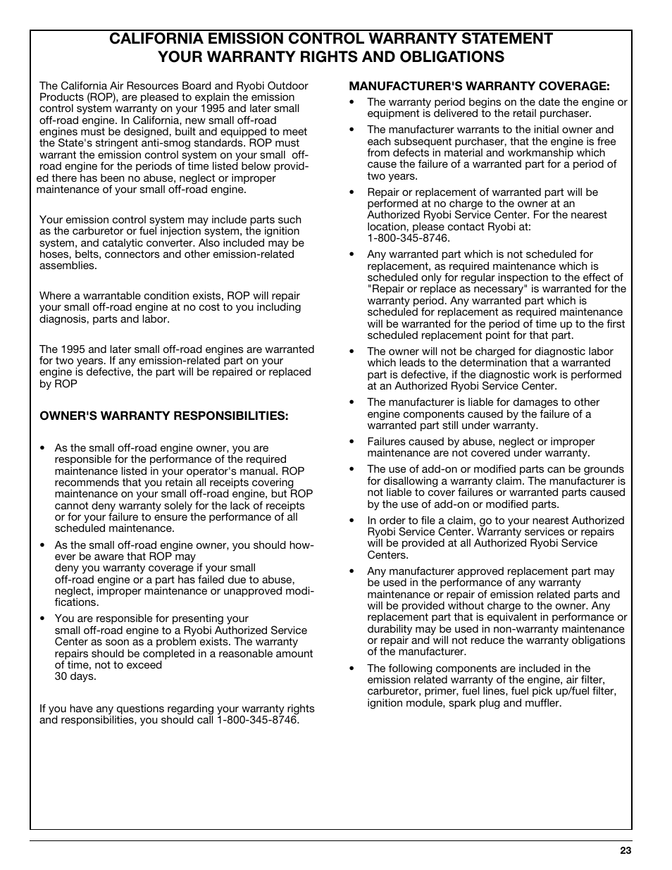 Ryobi 768r User Manual | Page 23 / 24